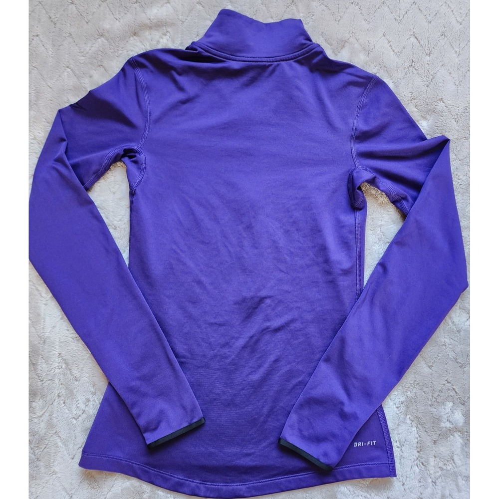 Nike Pro Dri-Fit Purple Quarter Zip Fitted Pullover Womens Small Slim Fit - Picture 4 of 5